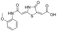 (2E)-((2E)-2-{2-[(2-METHOXYPHENYL)AMINO]-2-OXOETHYLIDENE}-4-OXO-1,3-THIAZOLIDIN-5-YLIDENE)ACETIC ACID Struktur