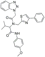 2-(2-(1H-BENZO[D][1,2,3]TRIAZOL-1-YL)-N-((4-PHENYLTHIAZOL-2-YL)METHYL)ACETAMIDO)-N-(4-METHOXYPHENYL)-3-METHYLBUTANAMIDE Struktur