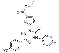 ETHYL 2-[2-(4-METHOXYBENZOYL)-1-(4-TOLUIDINOCARBONYL)HYDRAZINO]-1,3-THIAZOLE-4-CARBOXYLATE Struktur