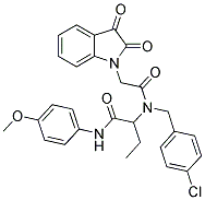 2-(N-(4-CHLOROBENZYL)-2-(2,3-DIOXOINDOLIN-1-YL)ACETAMIDO)-N-(4-METHOXYPHENYL)BUTANAMIDE Struktur