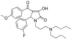 1-[3-(DIBUTYLAMINO)PROPYL]-5-(3-FLUOROPHENYL)-3-HYDROXY-4-(4-METHOXYBENZOYL)-1,5-DIHYDRO-2H-PYRROL-2-ONE Struktur