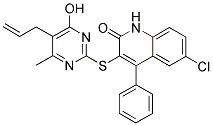 3-[(5-ALLYL-4-HYDROXY-6-METHYLPYRIMIDIN-2-YL)THIO]-6-CHLORO-4-PHENYLQUINOLIN-2(1H)-ONE Struktur