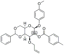 4-METHOXYPHENYL 3-O-ALLYL-4,6-O-BENZYLIDENE-2-O-(4-METHYLBENZOYL)-BETA-D-GALACTOPYRANOSIDE Struktur