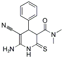 6-AMINO-5-CYANO-N,N-DIMETHYL-4-PHENYL-2-THIOXO-1,2,3,4-TETRAHYDROPYRIDINE-3-CARBOXAMIDE Struktur