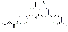 ETHYL 4-(7-(4-METHOXYPHENYL)-4-METHYL-5-OXO-5,6,7,8-TETRAHYDROQUINAZOLIN-2-YL)PIPERAZINE-1-CARBOXYLATE Struktur