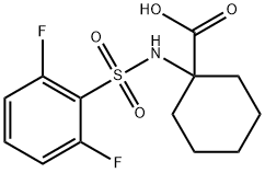 1-([(2,6-DIFLUOROPHENYL)SULFONYL]AMINO)CYCLOHEXANECARBOXYLIC ACID Struktur