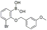 3-BROMO-2-(3'-METHOXYBENZYLOXY)PHENYLBORONIC ACID Struktur