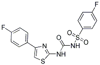 4-FLUORO-N-({[4-(4-FLUOROPHENYL)-1,3-THIAZOL-2-YL]AMINO}CARBONYL)BENZENESULFONAMIDE Struktur