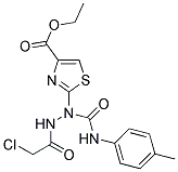 ETHYL 2-(2-(CHLOROACETYL)-1-{[(4-METHYLPHENYL)AMINO]CARBONYL}HYDRAZINO)-1,3-THIAZOLE-4-CARBOXYLATE Struktur