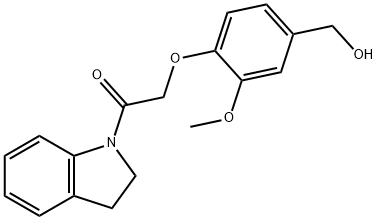 (4-[2-(2,3-DIHYDRO-1H-INDOL-1-YL)-2-OXOETHOXY]-3-METHOXYPHENYL)METHANOL Struktur