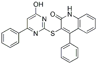 3-[(4-HYDROXY-6-PHENYLPYRIMIDIN-2-YL)THIO]-4-PHENYLQUINOLIN-2(1H)-ONE Struktur