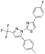 4-(4-FLUOROPHENYL)-2-[5-(4-METHYLPHENYL)-3-(TRIFLUOROMETHYL)-1H-PYRAZOL-1-YL]-1,3-THIAZOLE Struktur