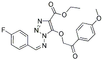 ETHYL 1-{[(1Z)-(4-FLUOROPHENYL)METHYLENE]AMINO}-5-[2-(4-METHOXYPHENYL)-2-OXOETHOXY]-1H-1,2,3-TRIAZOLE-4-CARBOXYLATE Struktur