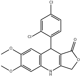 9-(2,4-DICHLOROPHENYL)-6,7-DIMETHOXY-4,9-DIHYDROFURO[3,4-B]QUINOLIN-1(3H)-ONE Struktur