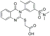 [(3-[5-[(DIMETHYLAMINO)SULFONYL]-2-METHYLPHENYL]-4-OXO-3,4-DIHYDROQUINAZOLIN-2-YL)THIO]ACETIC ACID Struktur