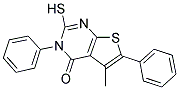 2-MERCAPTO-5-METHYL-3,6-DIPHENYLTHIENO[2,3-D]PYRIMIDIN-4(3H)-ONE Struktur