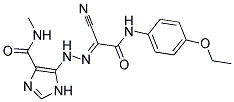 5-((2E)-2-{1-CYANO-2-[(4-ETHOXYPHENYL)AMINO]-2-OXOETHYLIDENE}HYDRAZINO)-N-METHYL-1H-IMIDAZOLE-4-CARBOXAMIDE Struktur