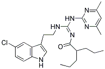 (E)-N-((2-(5-CHLORO-1H-INDOL-3-YL)ETHYLAMINO)(4,6-DIMETHYLPYRIMIDIN-2-YLAMINO)METHYLENE)-2-PROPYLPENTANAMIDE Struktur