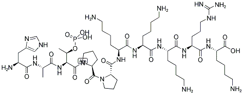 H-HIS-ALA-PTHR-PRO-PRO-LYS-LYS-LYS-ARG-LYS-OH Struktur