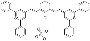 4-((E)-2-(2-CHLORO-3-[(E)-2-(2,6-DIPHENYL-4H-THIOPYRAN-4-YLIDENE)ETHYLIDENE]-1-CYCLOHEXEN-1-YL)ETHENYL)-2,6-DIPHENYLTHIOPYRANIUM PERCHLORATE Struktur