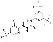 N-[3,5-BIS(TRIFLUOROMETHYL)PHENYL]-2-[3-CHLORO-5-(TRIFLUOROMETHYL)PYRIDIN-2-YL]HYDRAZINECARBOTHIOAMIDE Struktur