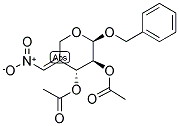 BENZYL 2,3-DI-O-ACETYL-4-DEOXY-4-C-NITROMETHYLENE-BETA-D-ARABINOPYRANOSIDE Struktur