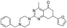 2-(4-BENZYLPIPERAZIN-1-YL)-7-(FURAN-2-YL)-4-METHYL-7,8-DIHYDROQUINAZOLIN-5(6H)-ONE Struktur