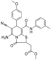 METHYL 2-(5-AMINO-6-CYANO-7-(4-METHOXYPHENYL)-3-OXO-8-(M-TOLYLCARBAMOYL)-3,7-DIHYDRO-2H-THIAZOLO[3,2-A]PYRIDIN-2-YL)ACETATE Struktur