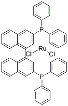 DICHLORO[RAC-2,2'-BIS-(DIPHENYLPHOSPHINO)-1,1'-BINAPHTHYL]RUTHENIUM(II) Struktur