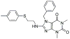 7-BENZYL-1,3-DIMETHYL-8-(2-(P-TOLYLTHIO)ETHYLAMINO)-1H-PURINE-2,6(3H,7H)-DIONE Struktur