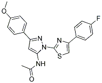 N-[1-[4-(4-FLUOROPHENYL)-1,3-THIAZOL-2-YL]-3-(4-METHOXYPHENYL)-1H-PYRAZOL-5-YL]ACETAMIDE Struktur