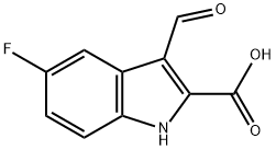 5-FLUORO-3-FORMYL-1H-INDOLE-2-CARBOXYLIC ACID Struktur