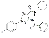 5-(BENZOYLIMINO)-N-CYCLOHEXYL-2-(4-METHOXYPHENYL)-1,2,3-THIADIAZOLE-4(2H)-CARBOXAMIDE Struktur