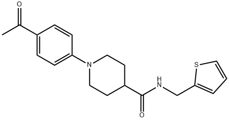 1-(4-ACETYLPHENYL)-N-(2-THIENYLMETHYL)-4-PIPERIDINECARBOXAMIDE Struktur