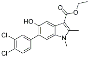 ETHYL 6-(3,4-DICHLOROPHENYL)-5-HYDROXY-1,2-DIMETHYL-1H-INDOLE-3-CARBOXYLATE Struktur