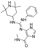 5-({(Z)-ANILINO[(2,2,6,6-TETRAMETHYL-4-PIPERIDINYL)AMINO]METHYLIDENE}AMINO)-N-METHYL-1H-IMIDAZOLE-4-CARBOXAMIDE Struktur