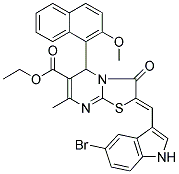 (Z)-ETHYL 2-((5-BROMO-1H-INDOL-3-YL)METHYLENE)-5-(2-METHOXYNAPHTHALEN-1-YL)-7-METHYL-3-OXO-3,5-DIHYDRO-2H-THIAZOLO[3,2-A]PYRIMIDINE-6-CARBOXYLATE Struktur