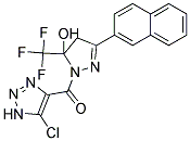 1-[(5-CHLORO-1H-1,2,3-TRIAZOL-4-YL)CARBONYL]-3-(2-NAPHTHYL)-5-(TRIFLUOROMETHYL)-4,5-DIHYDRO-1H-PYRAZOL-5-OL Struktur