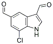 7-CHLORO-3-FORMYL-1H-INDOLE-5-CARBALDEHYDE Struktur