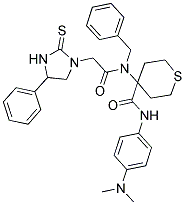 4-(N-BENZYL-2-(4-PHENYL-2-THIOXOIMIDAZOLIDIN-1-YL)ACETAMIDO)-N-(4-(DIMETHYLAMINO)PHENYL)-TETRAHYDRO-2H-THIOPYRAN-4-CARBOXAMIDE Struktur