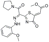 METHYL (2Z)-[2-[(1Z)-N-(2-METHOXYPHENYL)-2-OXO-2-PYRROLIDIN-1-YLETHANEHYDRAZONOYL]-4-OXO-1,3-THIAZOL-5(4H)-YLIDENE]ACETATE Struktur