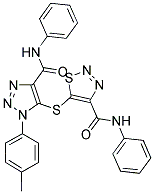 N-PHENYL-5-(5-(PHENYLCARBAMOYL)-3-P-TOLYL-3H-1,2,3-TRIAZOL-4-YLTHIO)-1,2,3-THIADIAZOLE-4-CARBOXAMIDE Struktur