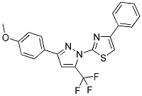 2-[3-(4-METHOXYPHENYL)-5-(TRIFLUOROMETHYL)-1H-PYRAZOL-1-YL]-4-PHENYL-1,3-THIAZOLE Struktur