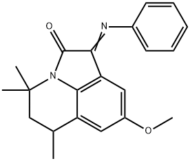 (1E)-8-METHOXY-4,4,6-TRIMETHYL-1-(PHENYLIMINO)-5,6-DIHYDRO-4H-PYRROLO[3,2,1-IJ]QUINOLIN-2(1H)-ONE Struktur