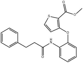 METHYL 3-(2-[(3-PHENYLPROPANOYL)AMINO]PHENOXY)-2-THIOPHENECARBOXYLATE Struktur