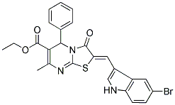 (Z)-ETHYL 2-((5-BROMO-1H-INDOL-3-YL)METHYLENE)-7-METHYL-3-OXO-5-PHENYL-3,5-DIHYDRO-2H-THIAZOLO[3,2-A]PYRIMIDINE-6-CARBOXYLATE Struktur