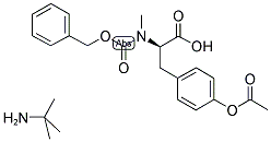 N-ALPHA-BENZYLOXYCARBONYL-N-ALPHA-METHYL-O-ACETYL-D-TYROSINE T-BUTYLAMINE Struktur