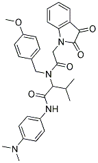 N-(4-(DIMETHYLAMINO)PHENYL)-2-(2-(2,3-DIOXOINDOLIN-1-YL)-N-(4-METHOXYBENZYL)ACETAMIDO)-3-METHYLBUTANAMIDE Struktur