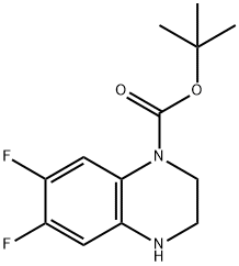 6,7-DIFLUORO-3,4-DIHYDRO-2H-QUINOXALINE-1-CARBOXYLIC ACID TERT-BUTYL ESTER Struktur