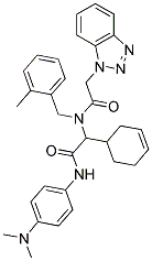 2-(2-(1H-BENZO[D][1,2,3]TRIAZOL-1-YL)-N-(2-METHYLBENZYL)ACETAMIDO)-2-(CYCLOHEX-3-ENYL)-N-(4-(DIMETHYLAMINO)PHENYL)ACETAMIDE Struktur